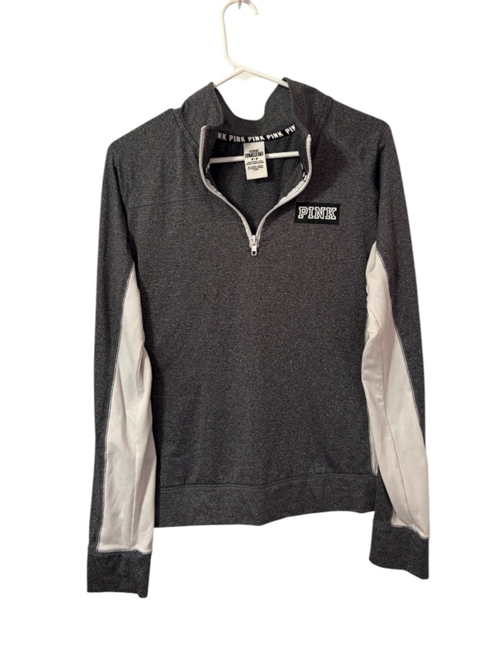 PINK Ultimate Gray Logo Half Zip Athletic Jacket